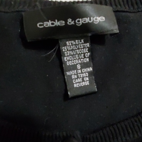 Cable & Gauge Black embellished gorgeous beaded sweater Small EUC - Picture 5 of 8